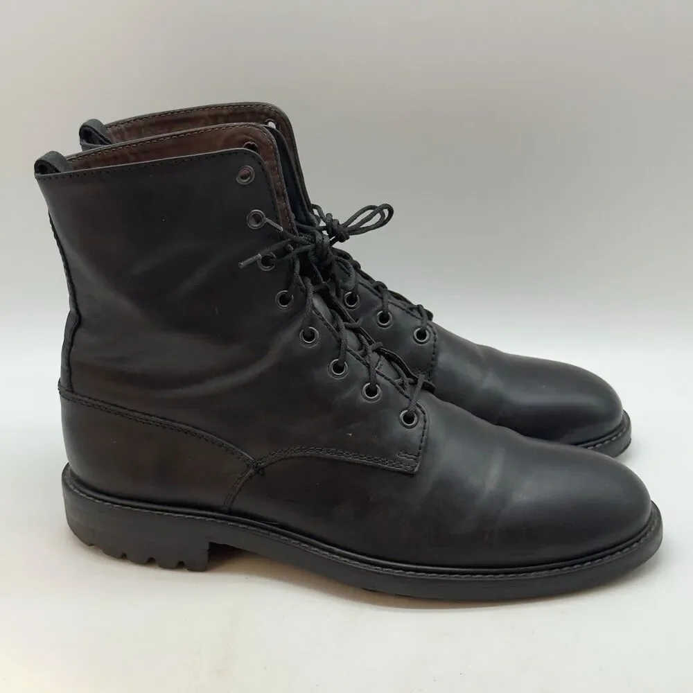 Gordon Rush 100725 Combat Men's 9 Black Italian Ankle Boot St. Moritz Depositato
